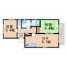ディアス植松 2DKの間取り