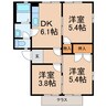 ハイツ森 3DKの間取り