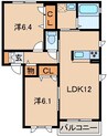 シャーメゾン葵 2LDKの間取り
