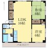 コーポ矢野 2LDKの間取り