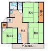 コーポ芦辺 3Kの間取り