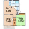アーバンハウスC 2DKの間取り