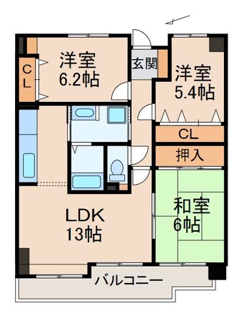 間取図 きのくに線・紀勢本線/和歌山市駅 バス19分秋葉山下車:停歩1分 4階 築24年