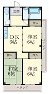 サンハイツ 3DKの間取り