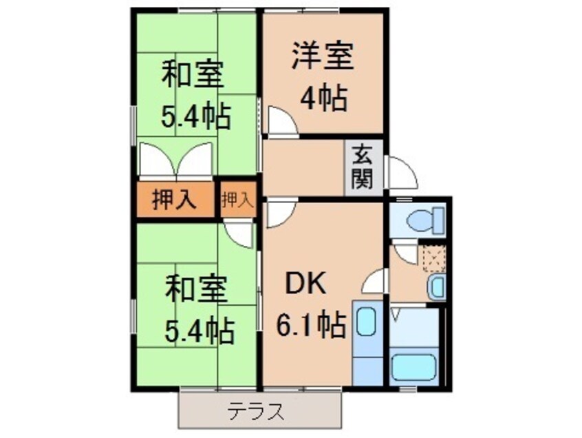 間取図 きのくに線・紀勢本線/海南駅 徒歩12分 1階 築27年