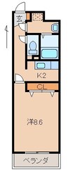 グランメール和歌浦 1Kの間取り