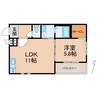 フジパレス秋月川田 1LDKの間取り