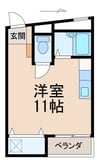 ピュア紀三井寺 1Rの間取り