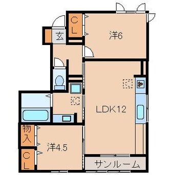 間取図 D-roomシャルム B棟