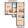 ベレオ園部 2LDKの間取り