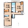ベレオ園部 2LDKの間取り