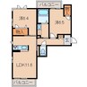 ベレオ園部 2LDKの間取り