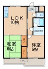 サンライズ島本 2LDKの間取り