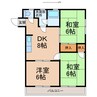 西粟マンション 3DKの間取り