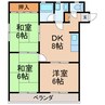 西粟マンション 3DKの間取り
