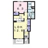 エフルゲンスＢ 1LDKの間取り