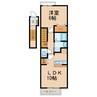 ハーベスト弐番館 1LDKの間取り