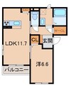 ロイヤルヒルズ三番丁 1LDKの間取り