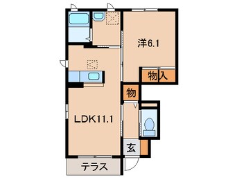 間取図 南海加太線/西ノ庄駅 徒歩9分 1階 築9年