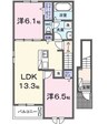 ロイズ紀三井寺Ⅰ 2LDKの間取り