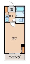 ドウエル７・２・１０ 1Kの間取り