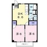 国城ハイツ 2DKの間取り