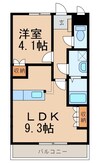 カトル・カール 1LDKの間取り