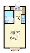 ソレール丸橋 1Kの間取り