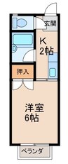 ホワイトハイツ 1Kの間取り