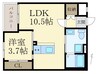 エルニド 1LDKの間取り