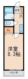 ソル・ヤード福島 1Kの間取り