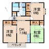 セジュール弐番館 3DKの間取り