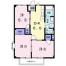 カーム松本Ａ 3DKの間取り