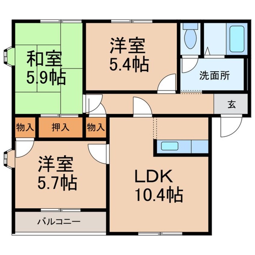 間取図 アドザックス吉田Ｂ棟