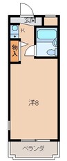 シスターキャンパス 1Kの間取り