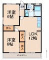 レジデンス粟 2DKの間取り