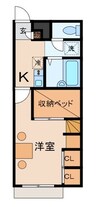 ソレイユ1番館 1Kの間取り