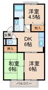 グリーンフル夏目Ⅱ 3DKの間取り