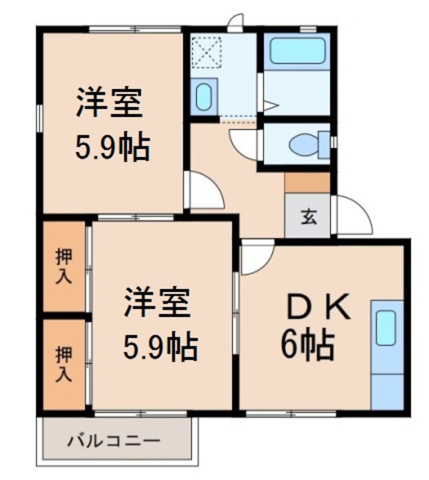 間取図 きのくに線・紀勢本線/和歌山市駅 バス20分次郎丸下車:停歩12分 2階 築31年