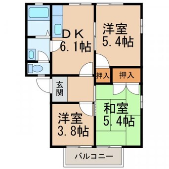 間取図 きのくに線・紀勢本線/和歌山市駅 バス20分水道橋下車:停歩3分 2階 築28年