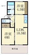 ニューハイツミヤシタ 2LDKの間取り