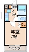 ピークハイツ 1Kの間取り