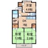 あしべハイツ 3DKの間取り