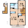 シャーメゾンラシュレ 2LDKの間取り