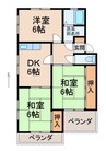 山路ハイツ 3DKの間取り