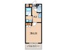 ル・マンＡ４番館 1Kの間取り