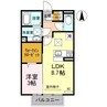 D-room東高松Ⅱ 1LDKの間取り