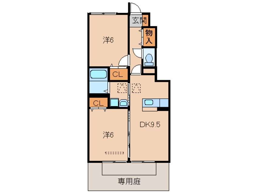 間取図 南海加太線/東松江駅 徒歩16分 1階 築13年