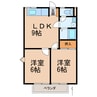 リブ直川 2LDKの間取り