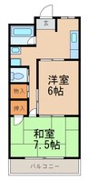 グランメール六十谷Ⅱ 2DKの間取り